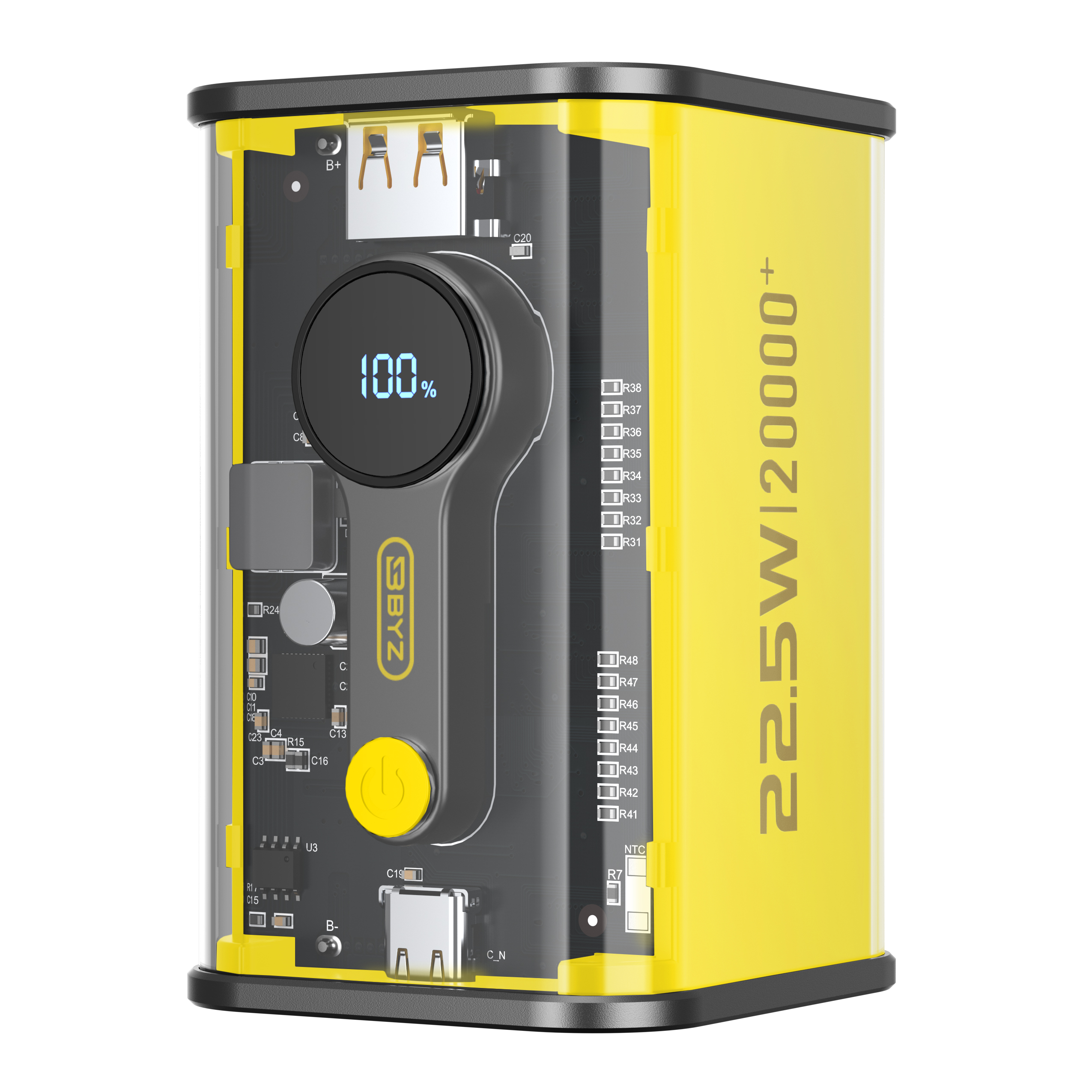 Повербанк BYZ W90-20000 mAh Type-C PD (Yellow)