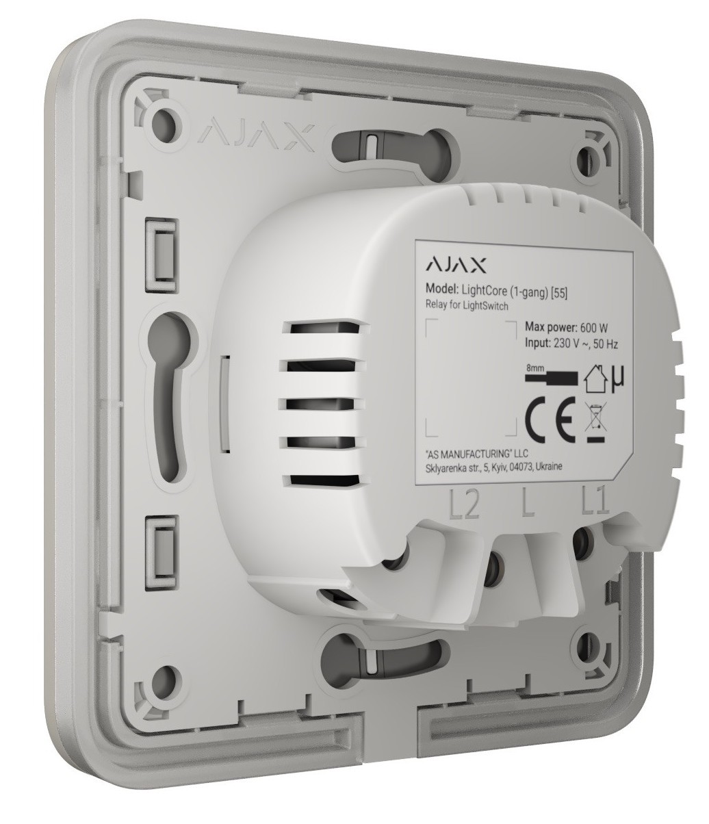 в продажу Кнопка для одноклавішного вимикача прохідного типу Ajax LightSwitch прохідний Oyster (без механізму) - фото 3