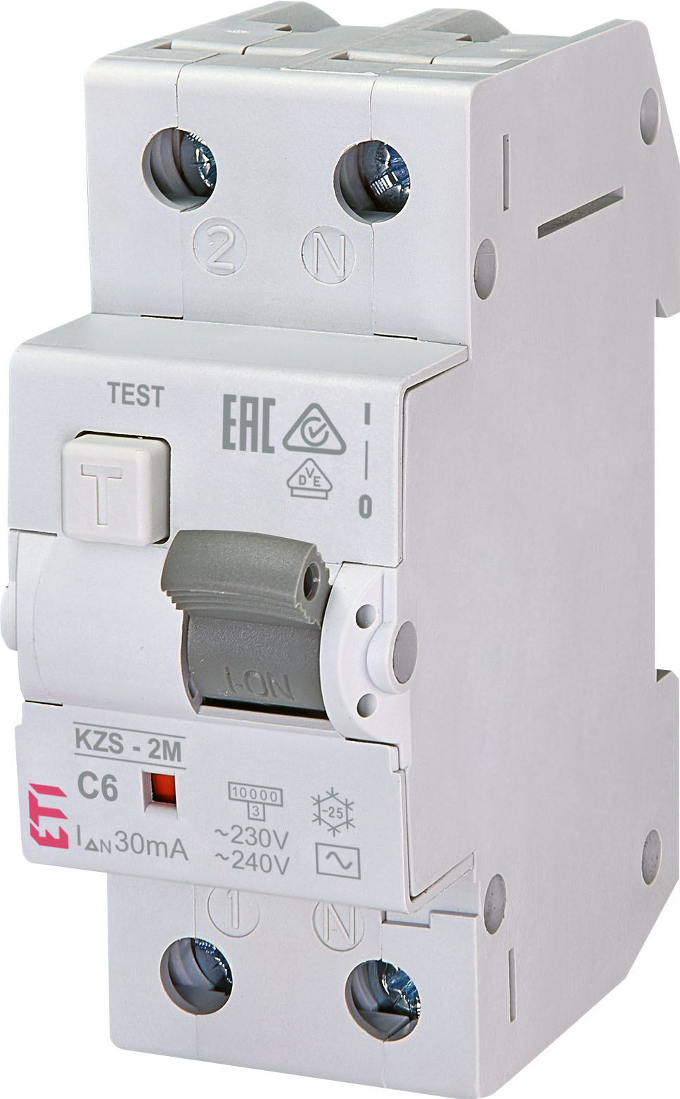 Диференціальний вимикач ETI KZS-2M AC C6/0.03 (002173121) в інтернет-магазині, головне фото