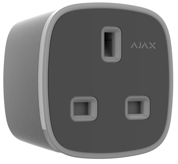 Умная розетка Ajax Socket Plus (type G) Black цена 0.00 грн - фотография 2