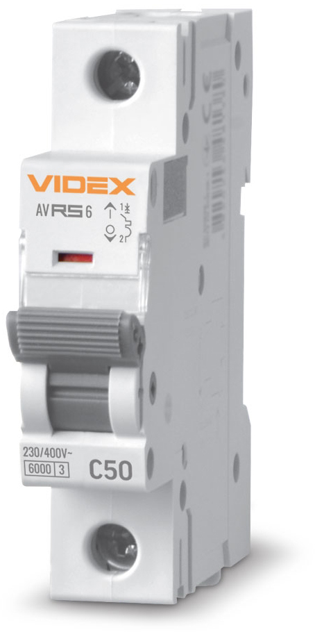 Автоматический выключатель Videx RESIST RS6 1p 50А С 6кА (VF-RS6-AV1C50) в интернет-магазине, главное фото