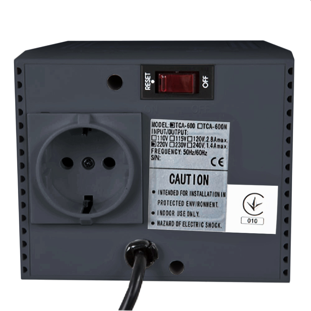 Стабилизатор напряжения Powercom TCA-600 600VA/300W 1Schuko Black цена 1045.00 грн - фотография 2
