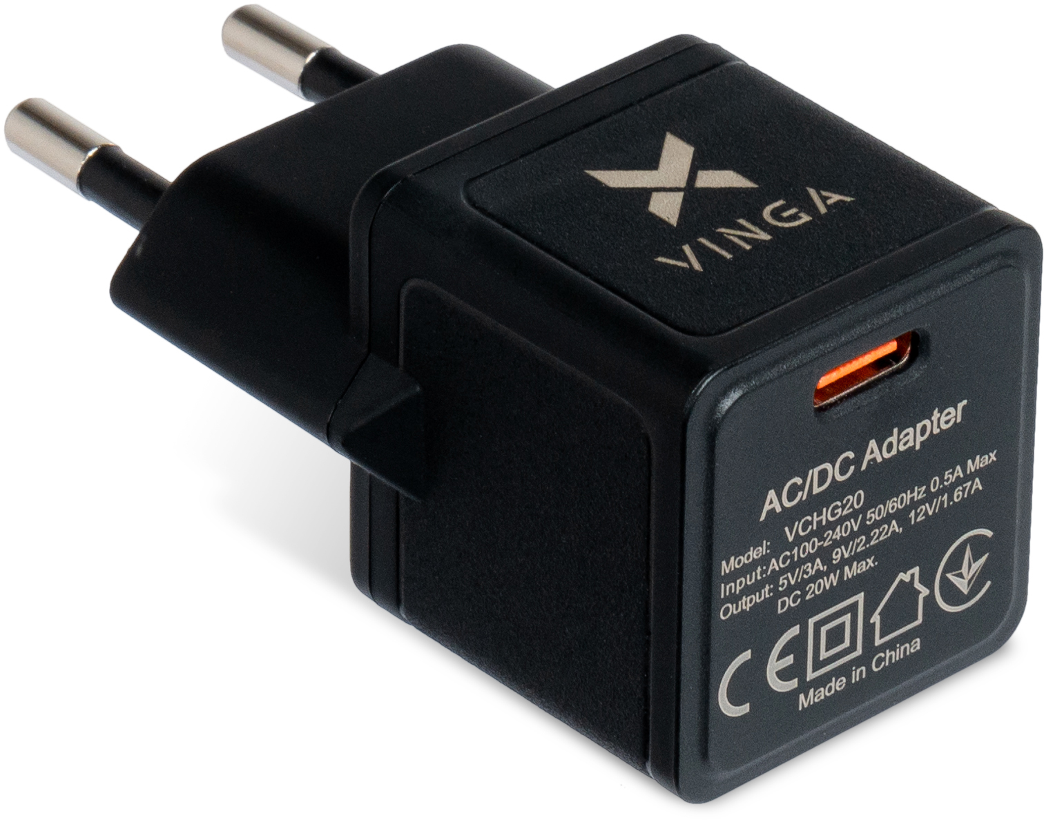 Зарядний пристрій Vinga USB-C 20W PD (VCHG20)