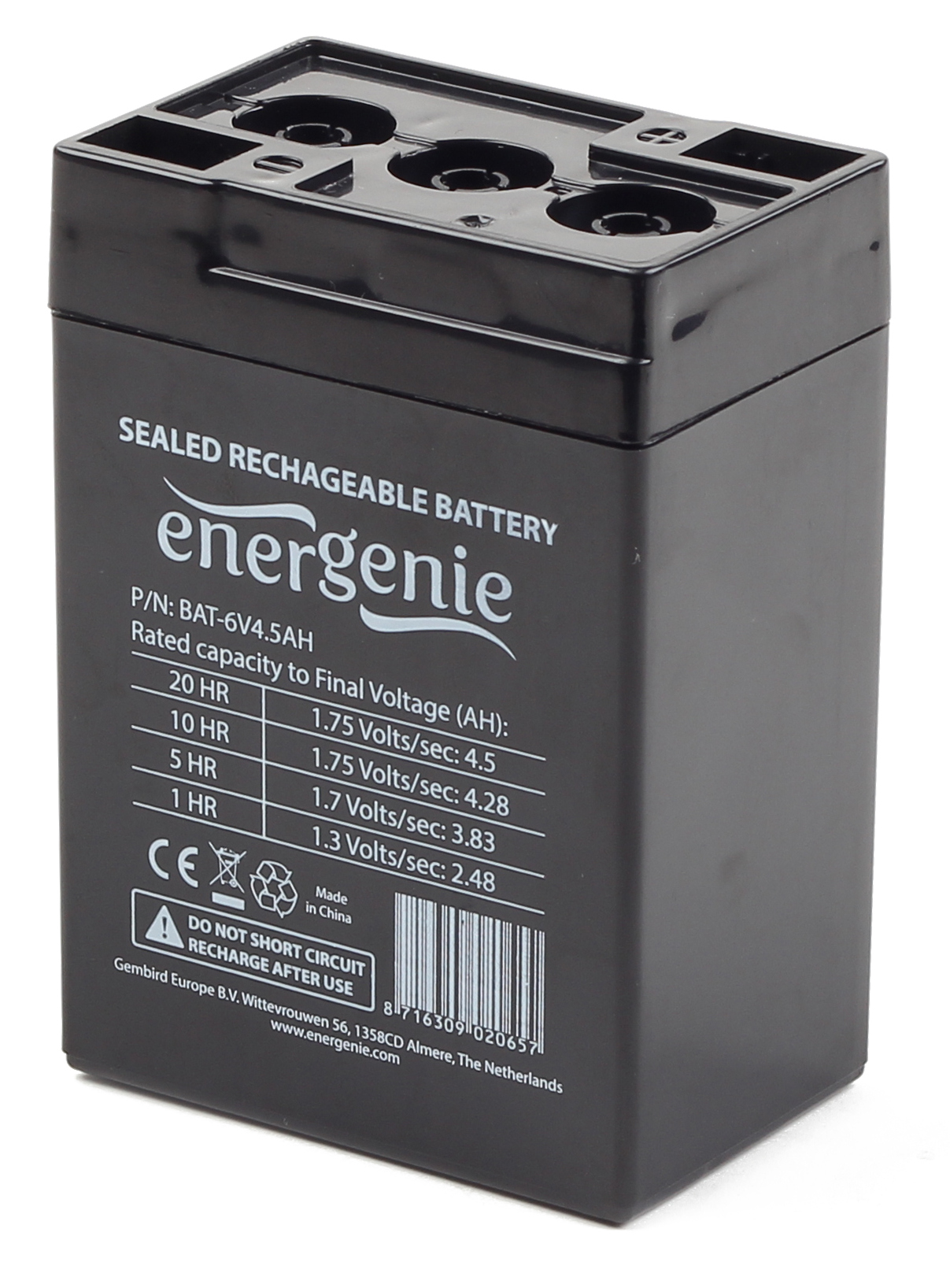Аккумулятор EnerGenie BAT-6V4.5AH в интернет-магазине, главное фото