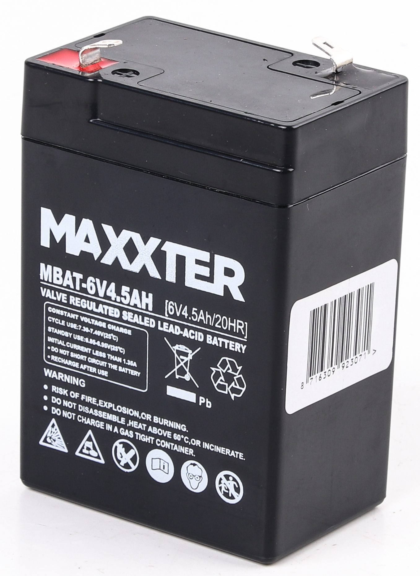 Акумулятор свинцево-кислотний AGM Maxxter MBAT-6V4.5AH