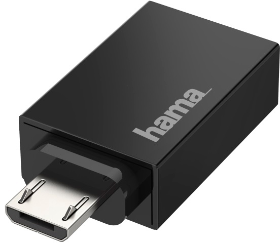 Переходник  Hama OTG Micro USB - USB 2.0 Black в интернет-магазине, главное фото