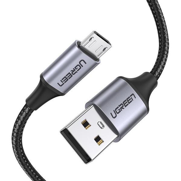 Кабель Ugreen US290 USB - Micro USB Cable Aluminum Braid 2м Black в интернет-магазине, главное фото