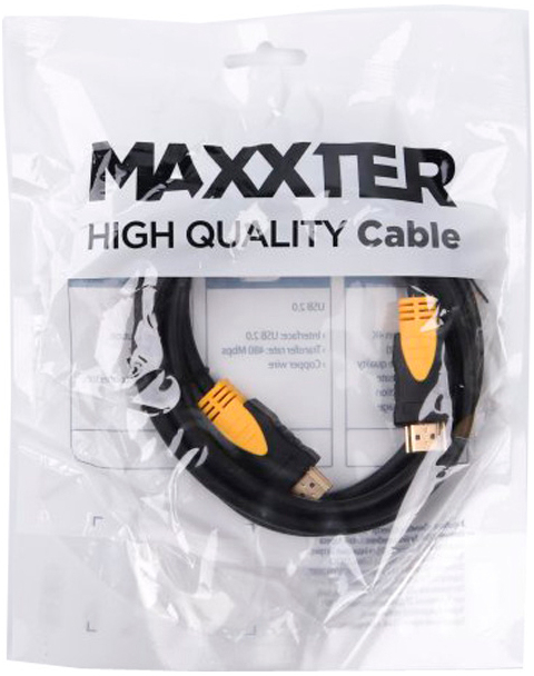 Кабель мультимедійний Maxxter HDMI to HDMI 1.0m V2.0 (VP-HDMI-1M) ціна 89.00 грн - фотографія 2