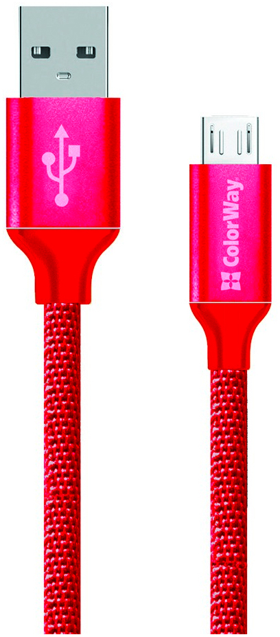 ColorWay Кабель USB - МicroUSB 2.1А 1м червоний (CW-CBUM002-RD)