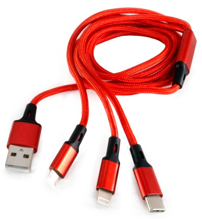 Купити кабель Extradigital USB 2.0 AM to Lightning + Micro 5P + Type-C (KBU1750) в Києві