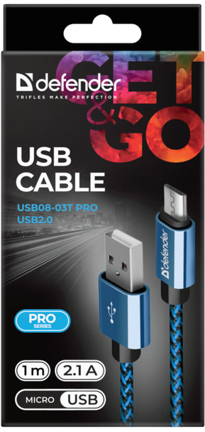 продаємо Defender USB 2.0 AM to Micro 5P 1.0m USB08-03T blue (87805) в Україні - фото 4