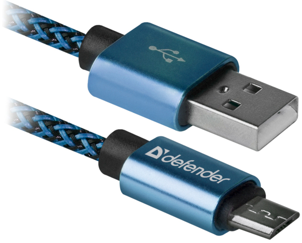 Кабель Defender USB 2.0 AM to Micro 5P 1.0m USB08-03T blue (87805) в інтернет-магазині, головне фото
