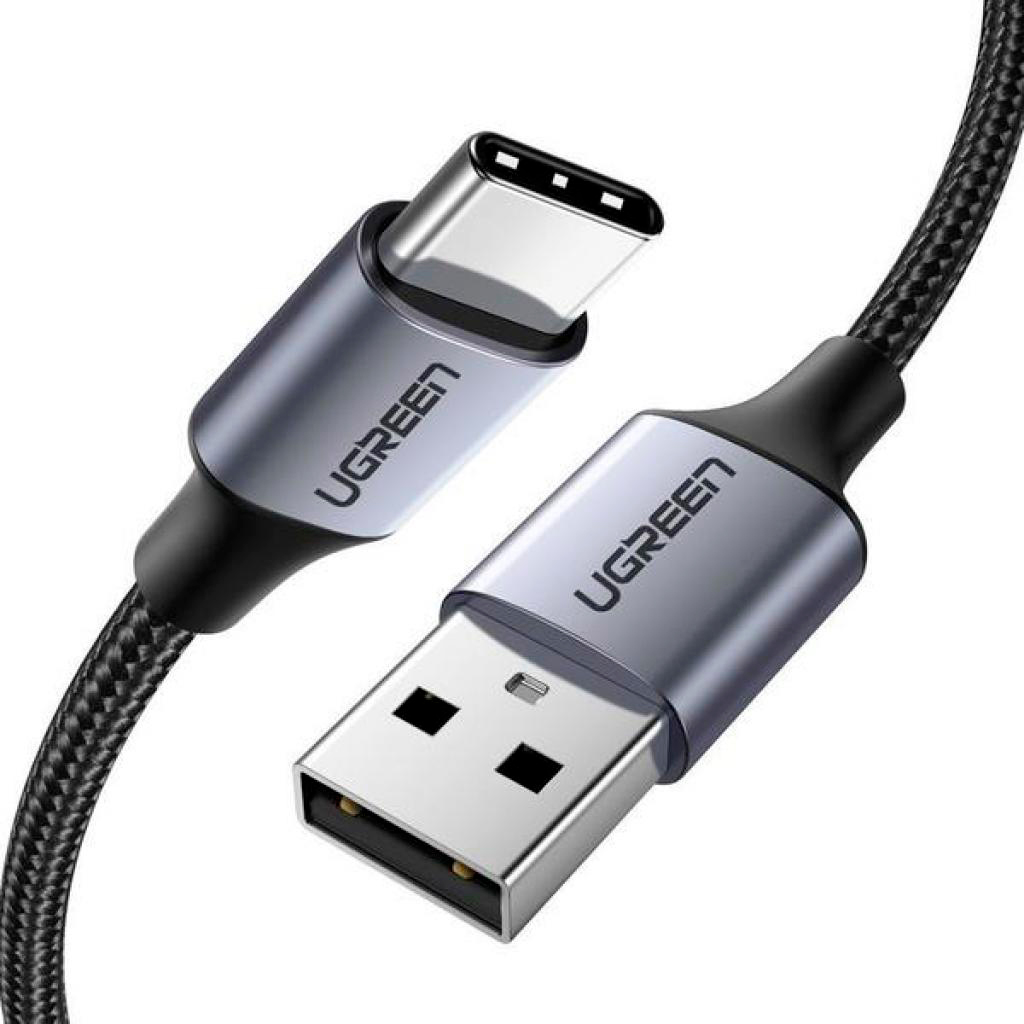 Кабель Ugreen USB 2.0 AM to Type-C 2.0m US288 Aluminum Braid Black (60128) в интернет-магазине, главное фото