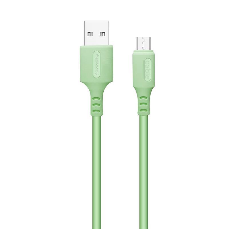 Кабель ColorWay USB-microUSB, soft silicone, 2.4А, 1м, Green (CW-CBUM042-GR) в Києві