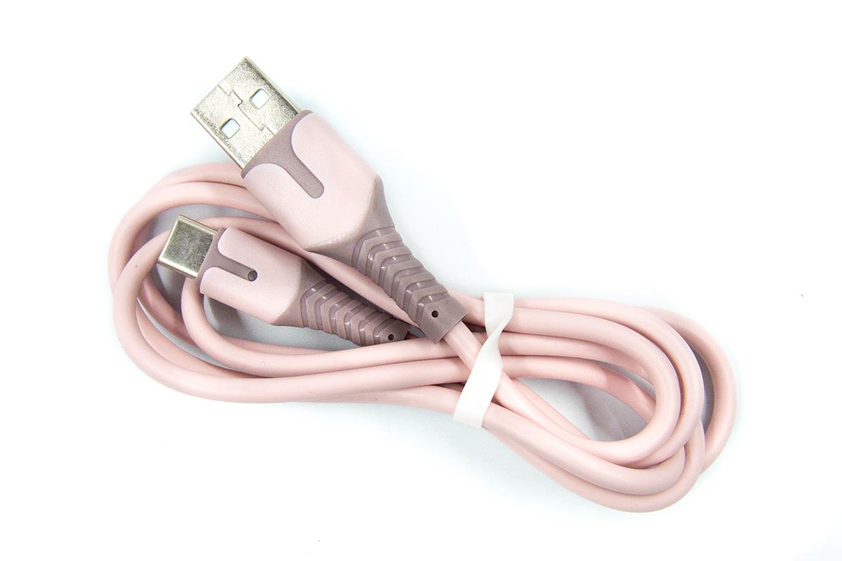 Dengos USB-USB Type-C 1м Rose (PLS-TC-IND-SOFT-ROSE)