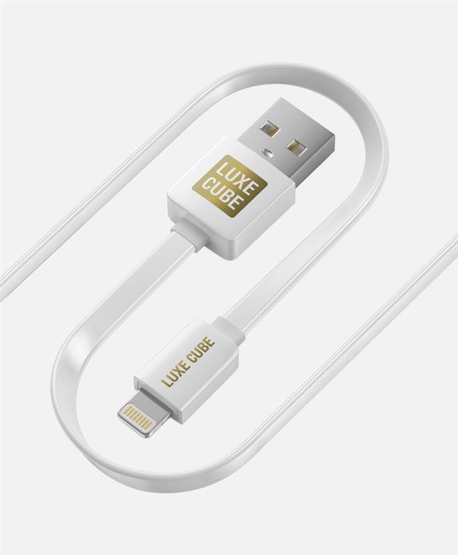 Кабель Luxe Cube Flat USB-Lightning, 1м, White (2231252965016) в интернет-магазине, главное фото