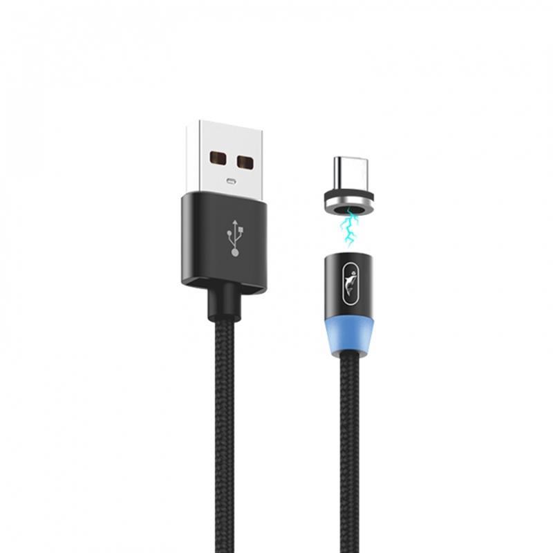 SkyDolphin S59T Magnetic USB - Type-C 1м, Black (USB-000441)