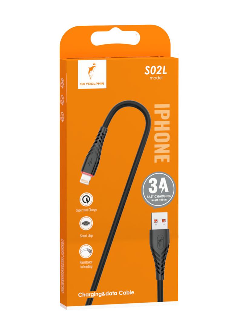 Кабель SkyDolphin S02L USB - Lightning 1м, Black (USB-000587)