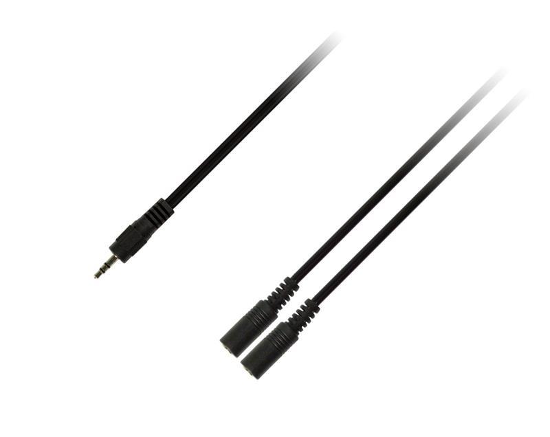 Ціна аудіо-кабель Piko AUX 3.5mm M-2x3.5mm F, 0.1м Black (1283126473913) в Києві