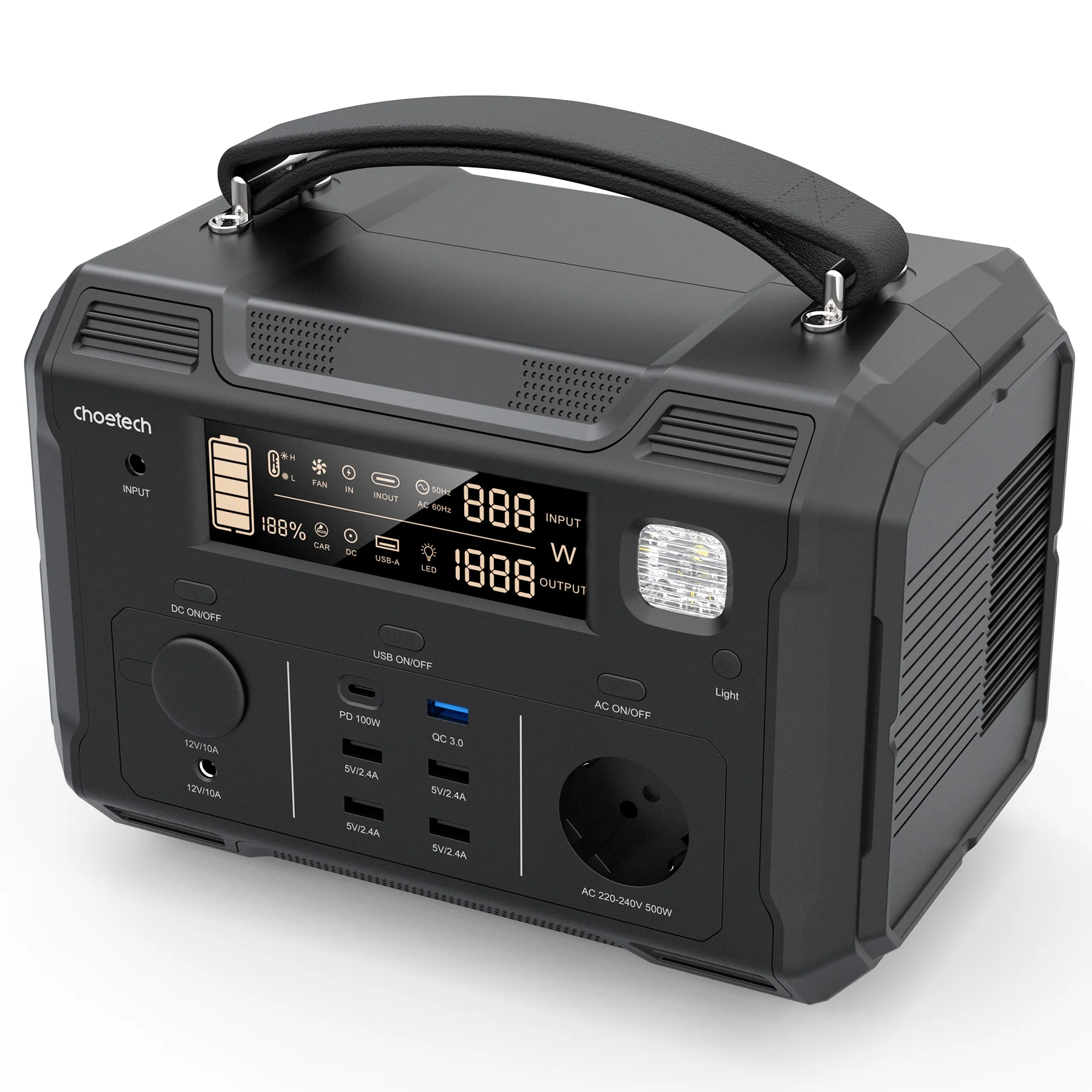 Choetech Portable Power Station BS004, 500Вт / 484Вт*год