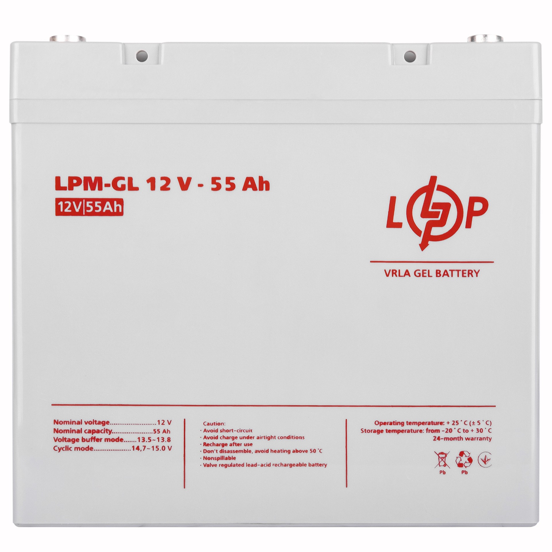 Акумулятор гелевий LogicPower LPM-GL 12V - 55 Ah