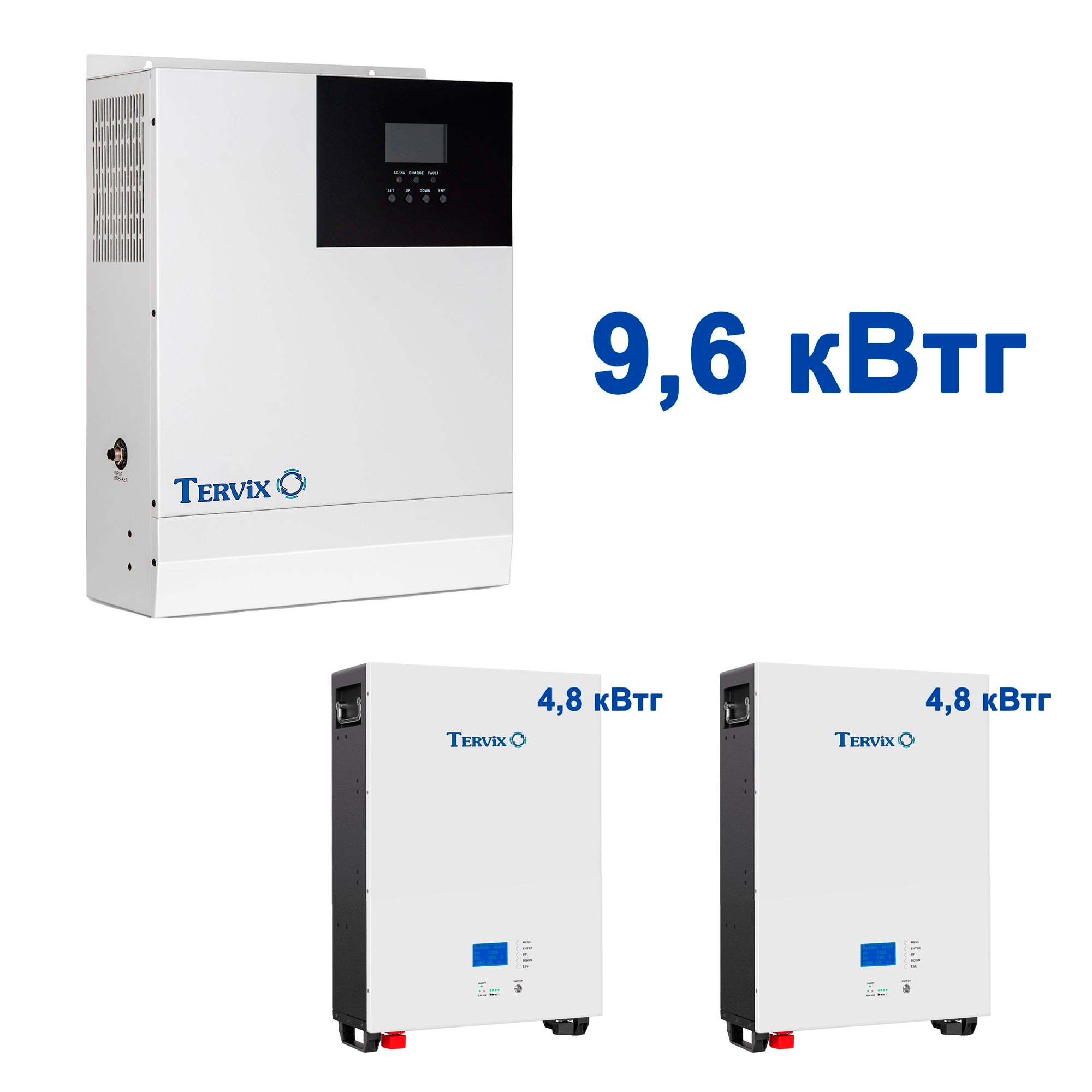 Система резервного питания для квартиры Tervix BANKA 9,6 кВтч - инвертор 5кВт + аккумулятор 48В 100 Ач (2 шт) 693220