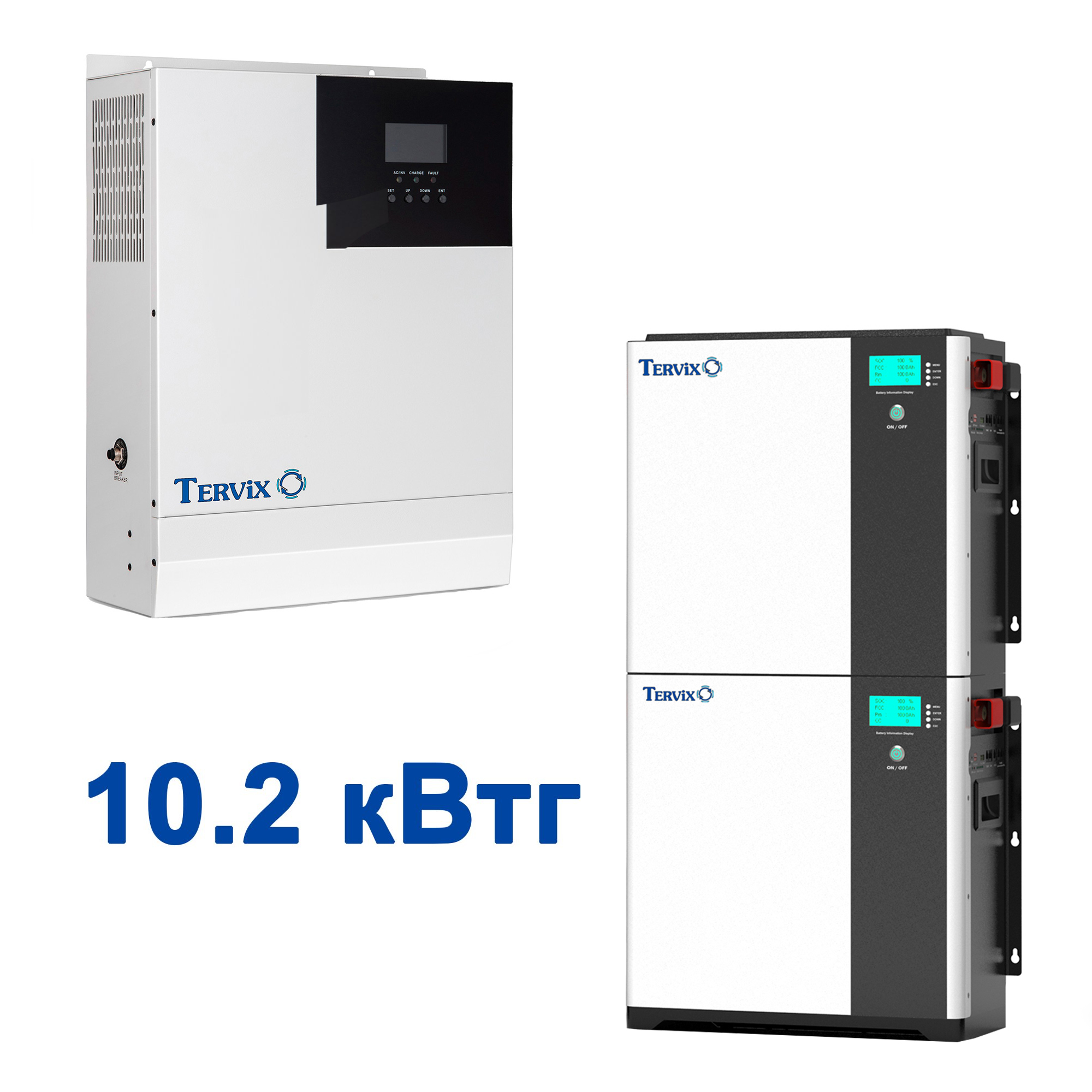 Система автономного живлення Tervix BANKA 10,2 кВтг - інвертор 5кВт + акумулятор 51,2В 100 Аг (2 шт) 693421