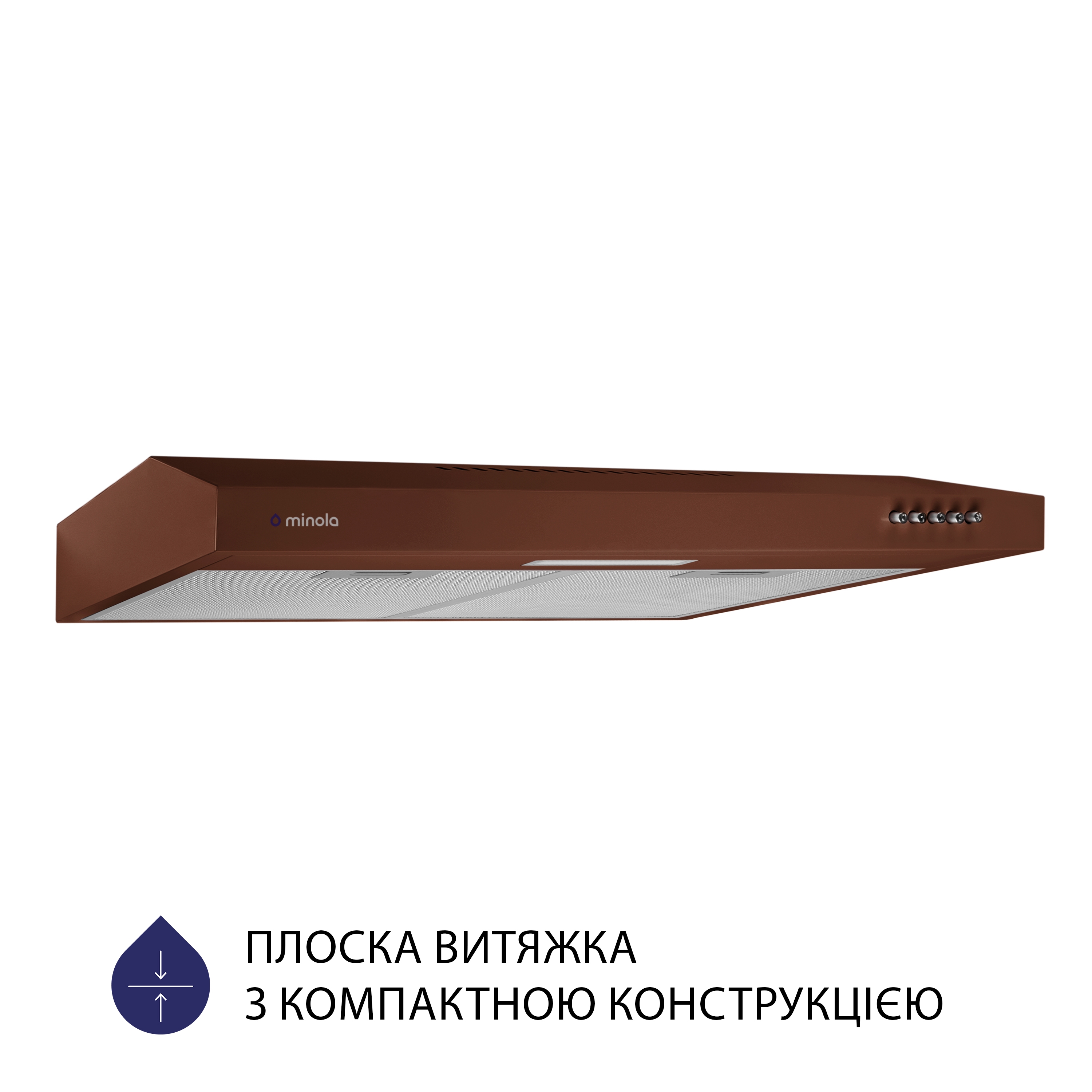 Витяжка кухонная плоская Minola HPL 613 BR цена 2799.00 грн - фотография 2