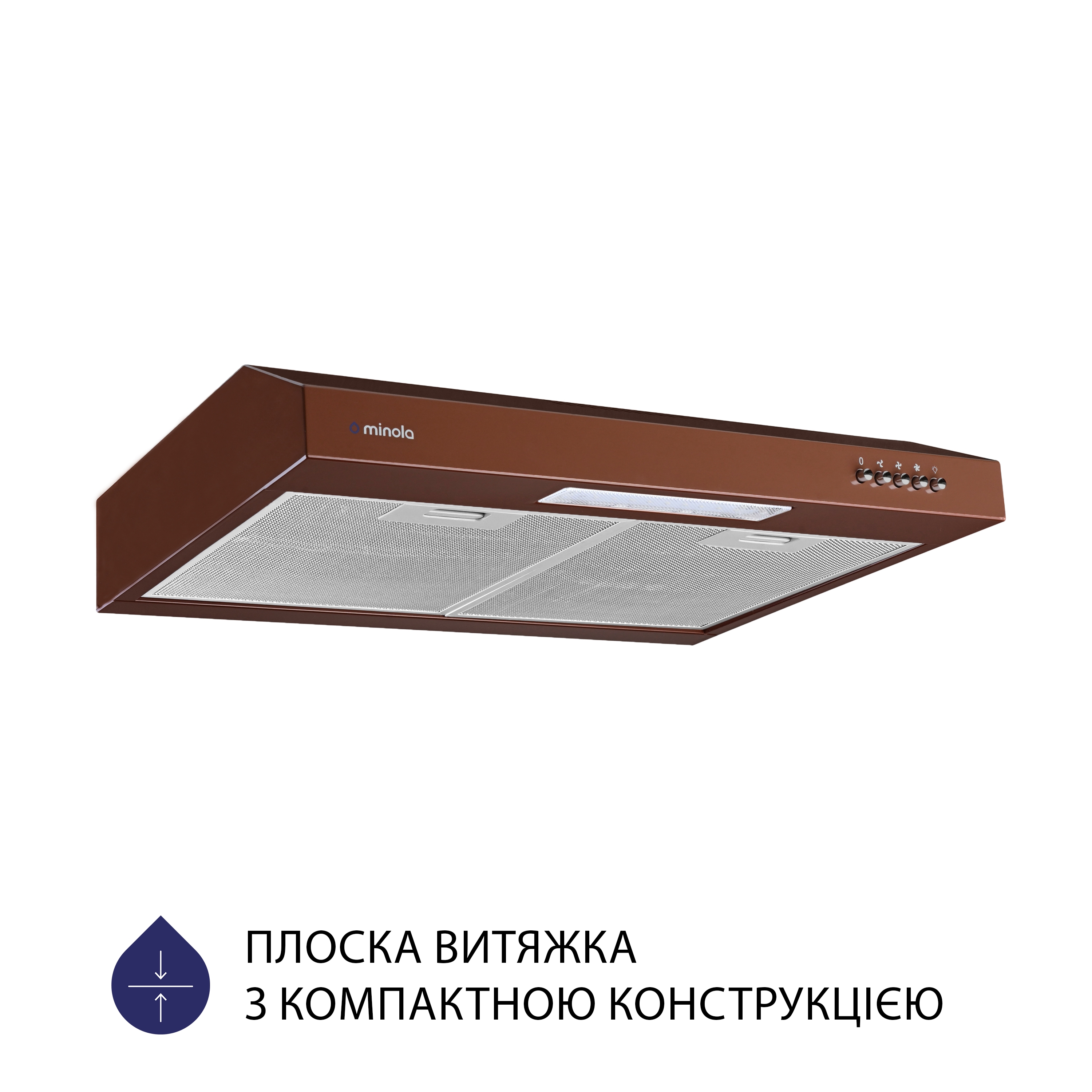 Витяжка кухонная плоская Minola HPL 512 BR цена 2359.00 грн - фотография 2