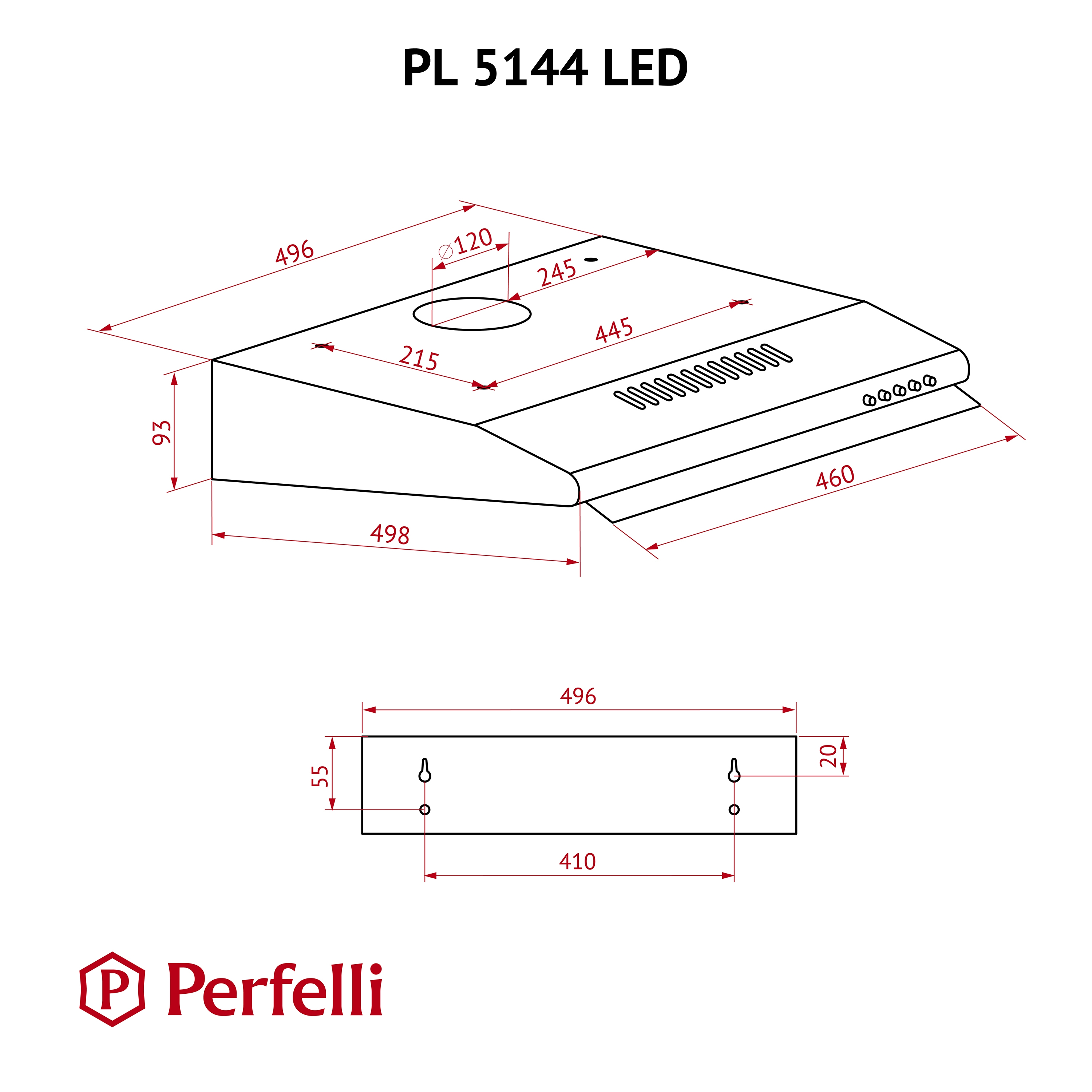 Perfelli PL 5144 IV LED Габаритные размеры