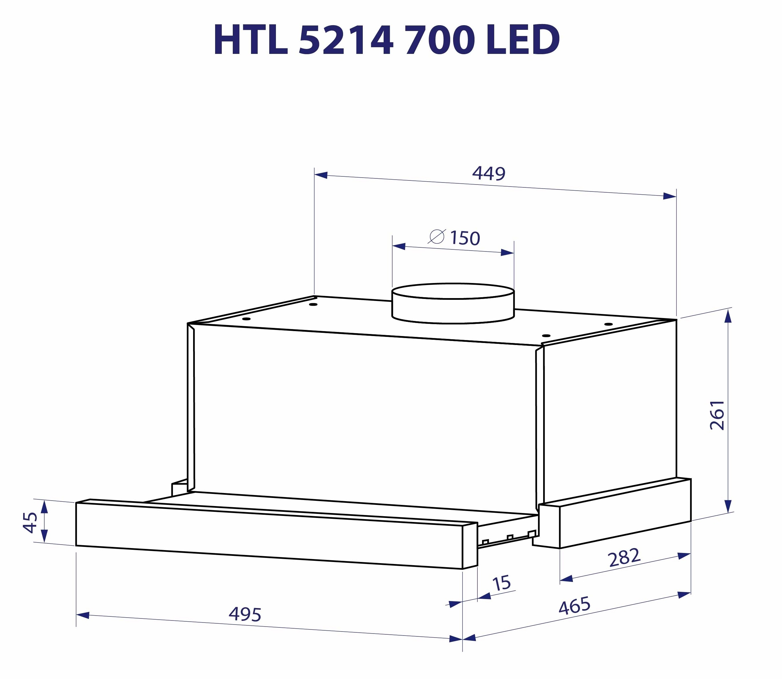 Minola HTL 5214 BLF 700 LED Габаритные размеры