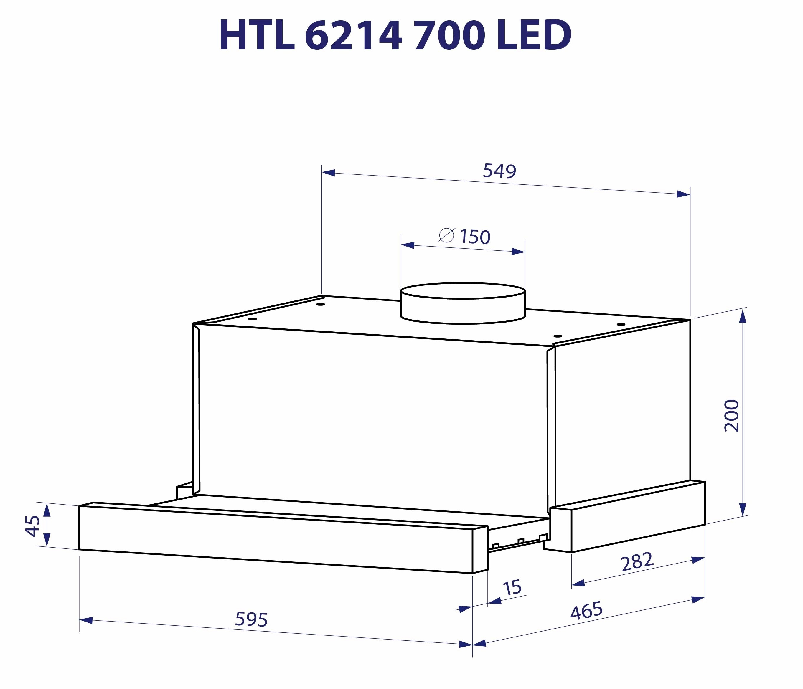 Minola HTL 6214 BLF 700 LED Габаритные размеры