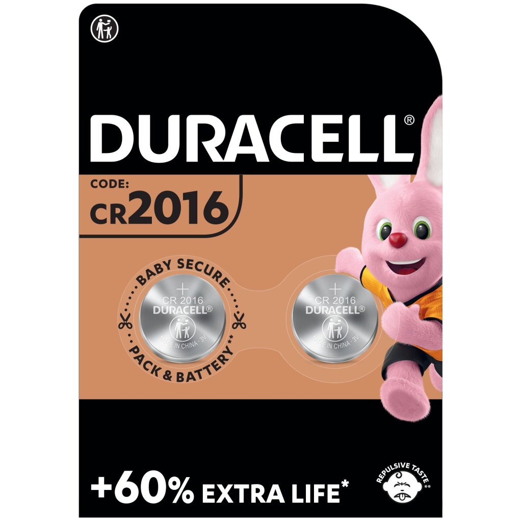Батарейки типу CR2016 Duracell CR 2016/DL 2016*2 (5007667/5010969/5014810)
