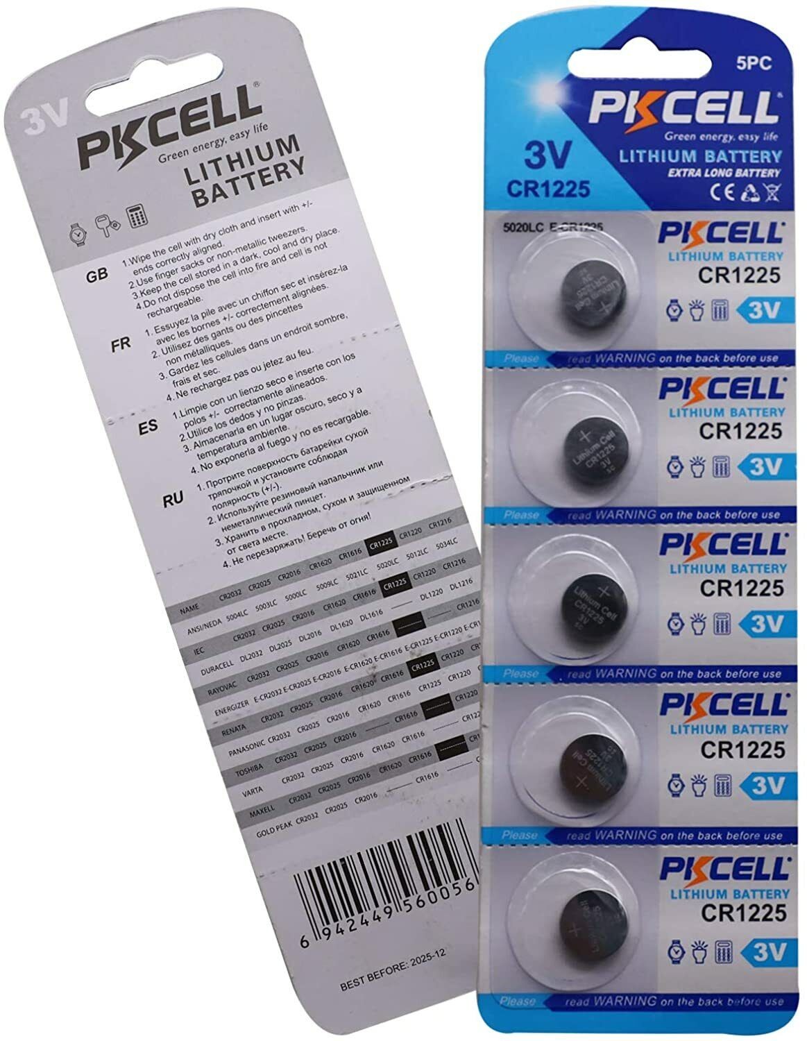 Батарейка PkCell CR1225 BL 5шт (PC/CR1225/21798) цена 108.00 грн - фотография 2