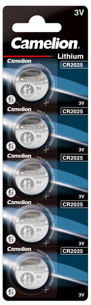 Батарейки типа CR2025 Camelion CR 2025 Lithium*5 (CR2025-BP5)