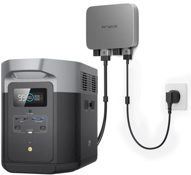 Система резервного питания EcoFlow PowerStream - мікроінвертор 600W + зарядна станція Delta Max 2000