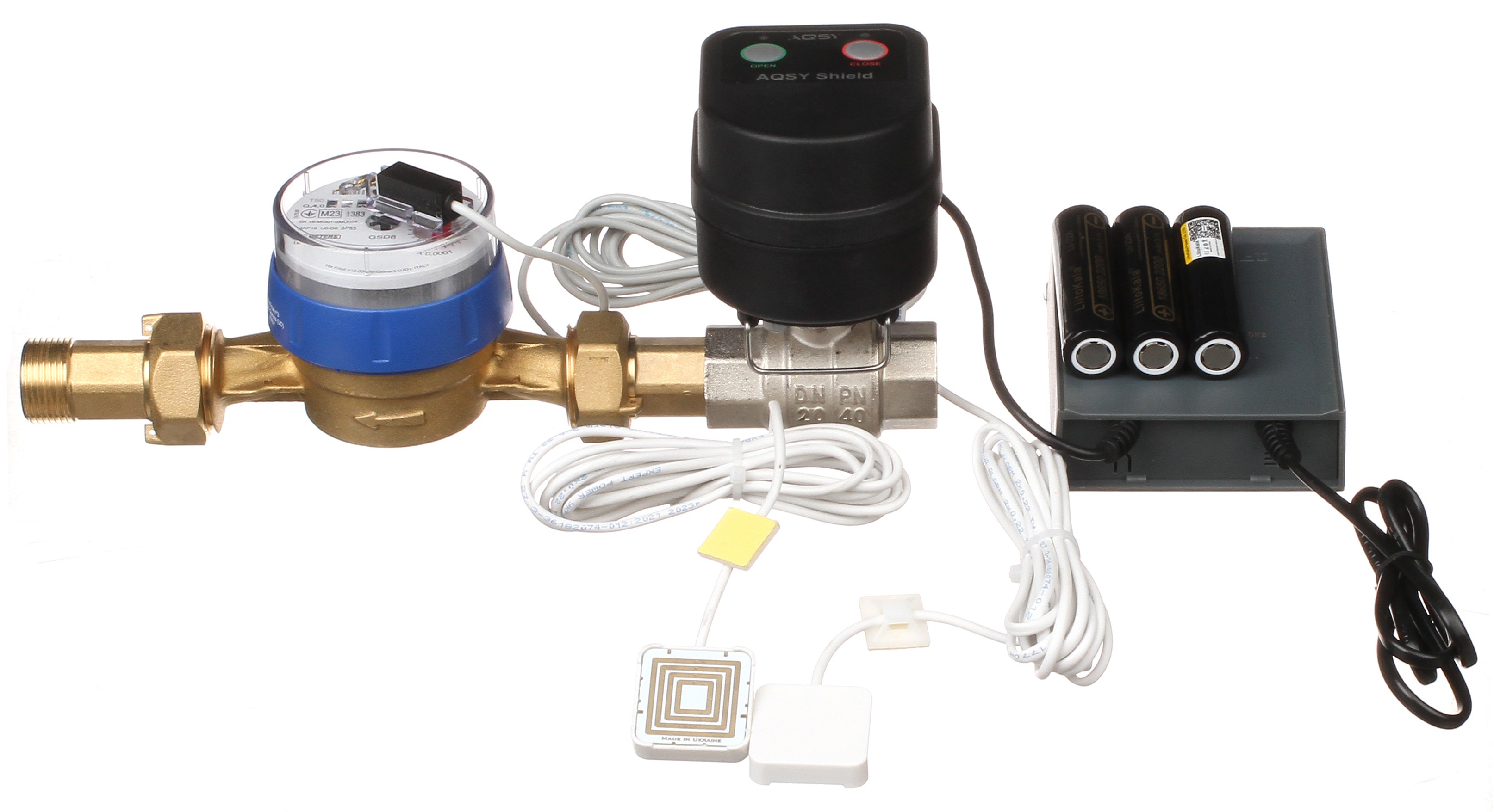 Система захисту від протікання води AQSY Shield 3/4 Enolgas з лічильником та ДБЖ + два датчики AQSY WS Simple 3м відгуки - зображення 5