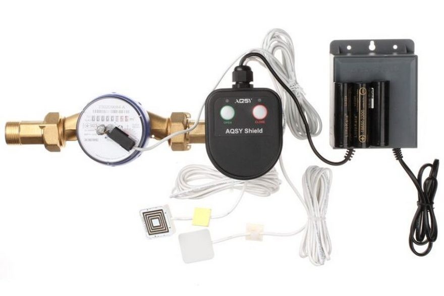 Система захисту від протікання води AQSY Shield 3/4 Enolgas з лічильником та ДБЖ + два датчики AQSY WS Simple 3м в інтернет-магазині, головне фото