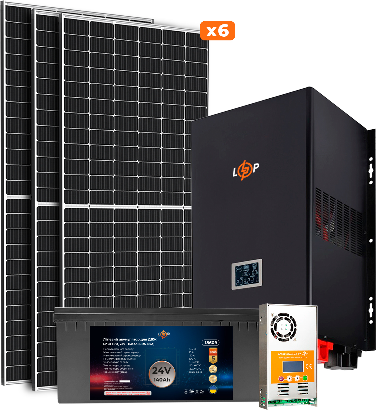 Система резервного живлення LogicPower 2.5kW АКБ 3.3kWh (літій) 140 Ah Преміум в інтернет-магазині, головне фото