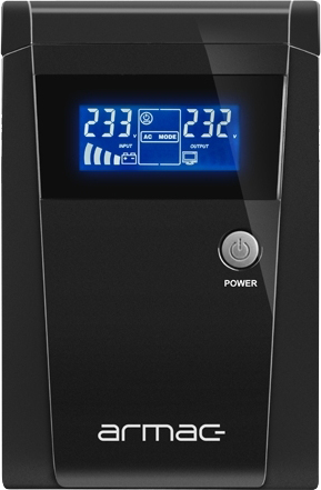 Armac OFFICE O/1000F/LCD, Line Interactive 1000VA/650W, 3хSchuko, USB-B LCD Metal Case