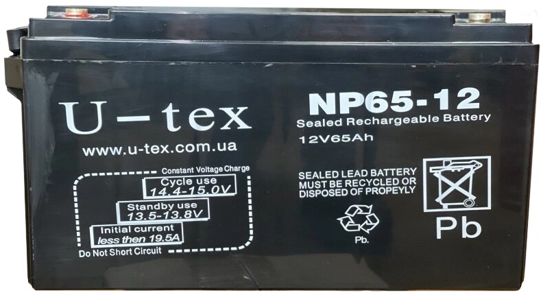 Аккумуляторная батарея U-tex 12В / 65 Ah в интернет-магазине, главное фото
