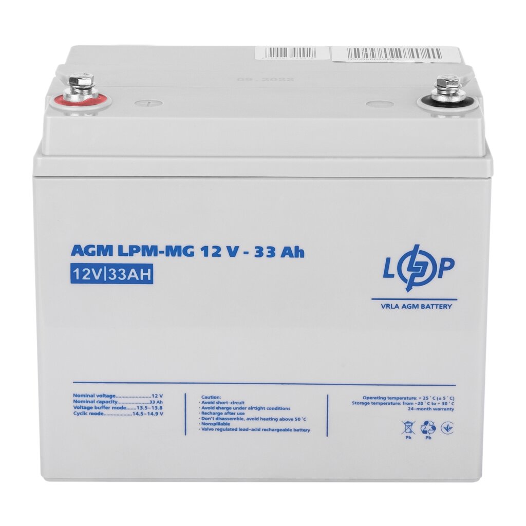 Акумулятор мультигелевий AGM LogicPower LPM-MG 12V - 33 Ah