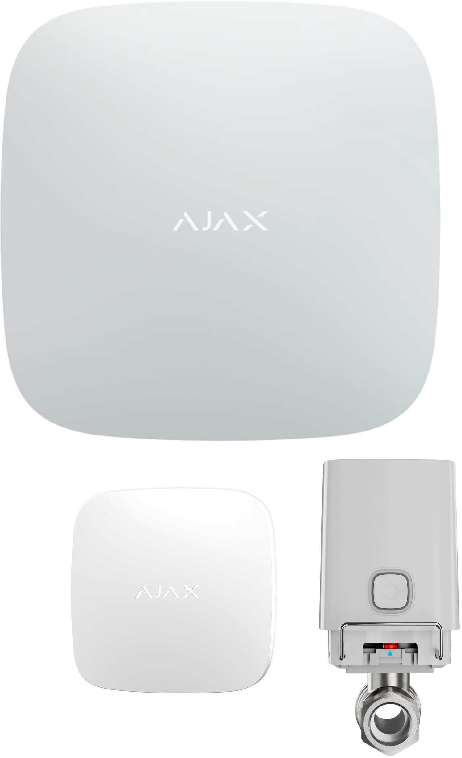 Ajax WaterStop 1" White + Hub 2 Plus White