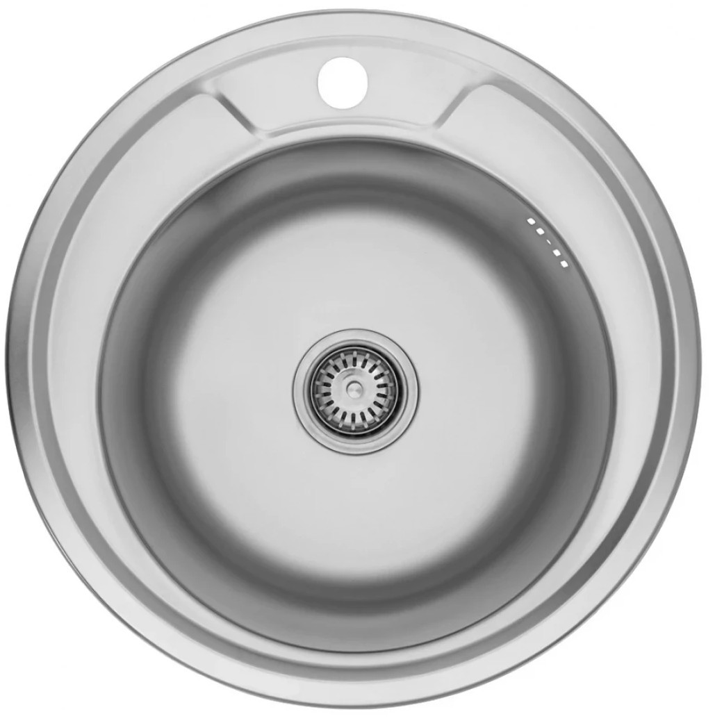 Характеристики кухонна мийка ширина 490 мм Kroner KRP Satin - 490 (0,8 мм)