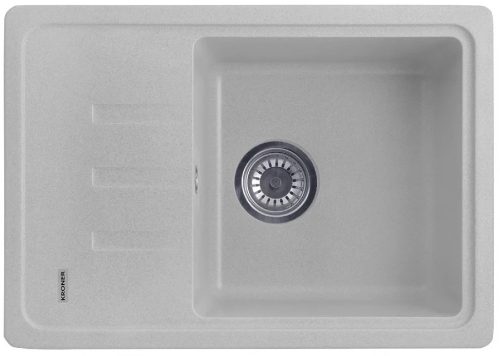 Кухонна мийка сіра Kroner KRP Komposit GRA — 6243