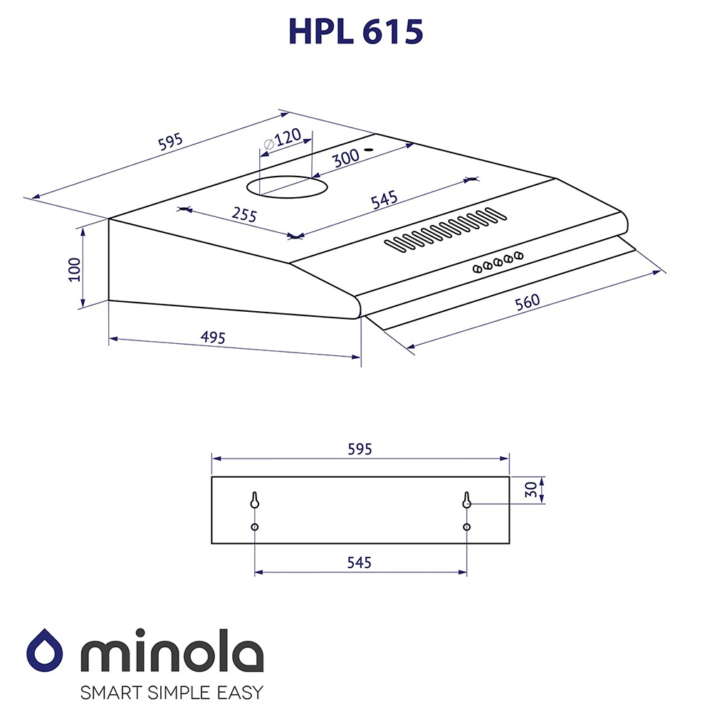 Minola HPL 615 I Габаритні розміри