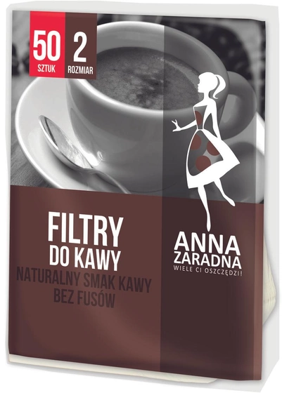 Ціна фільтри для кавоварок Anna Zaradna №2 50 шт. (5903936019175) в Києві