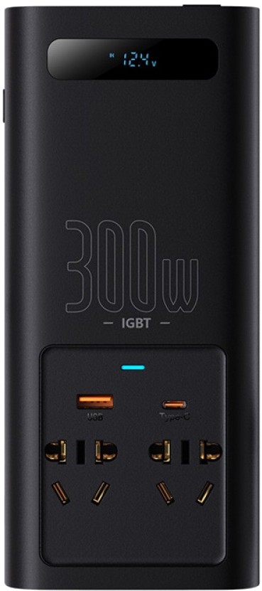 Автомобильный инвертор Baseus IGBT Power 300W 220V EU Black (CGNB010101) в интернет-магазине, главное фото