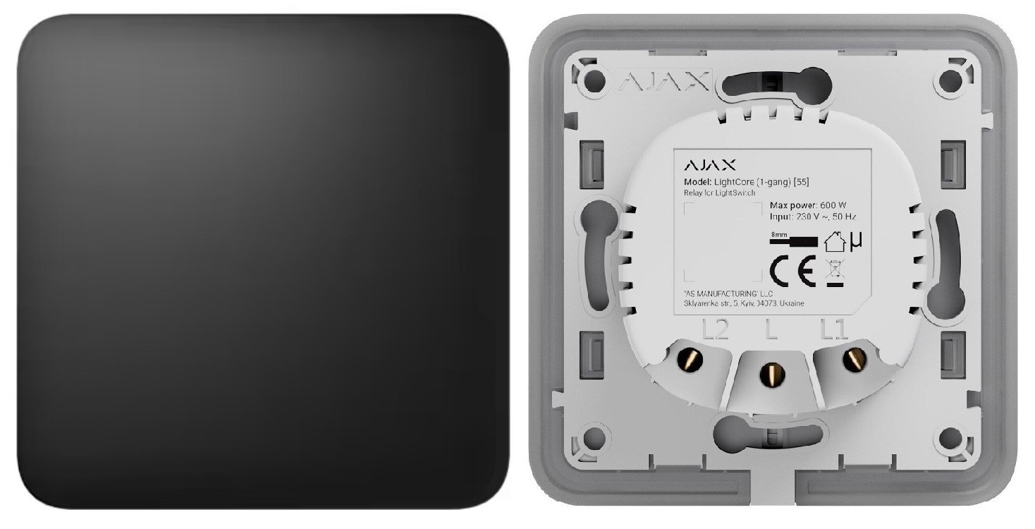 Выключатель одноклавишный Ajax LightSwitch (ALS1B) цена 1988.00 грн - фотография 2