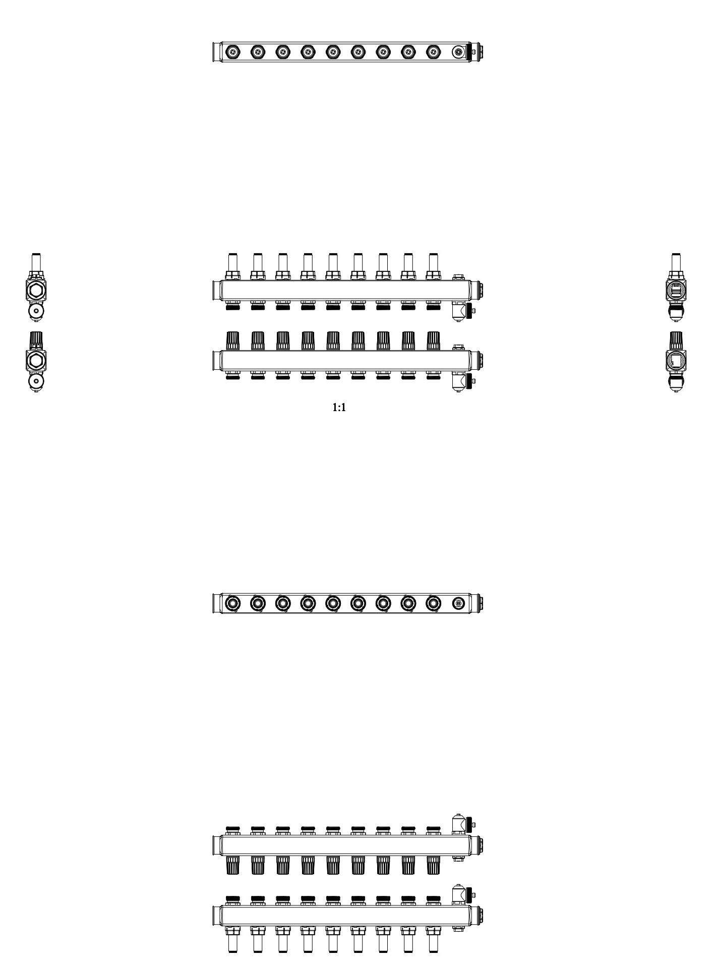 Распределительный коллектор Danfoss SSM-F, 9+9 контуров (088U0759) цена 12015.00 грн - фотография 2